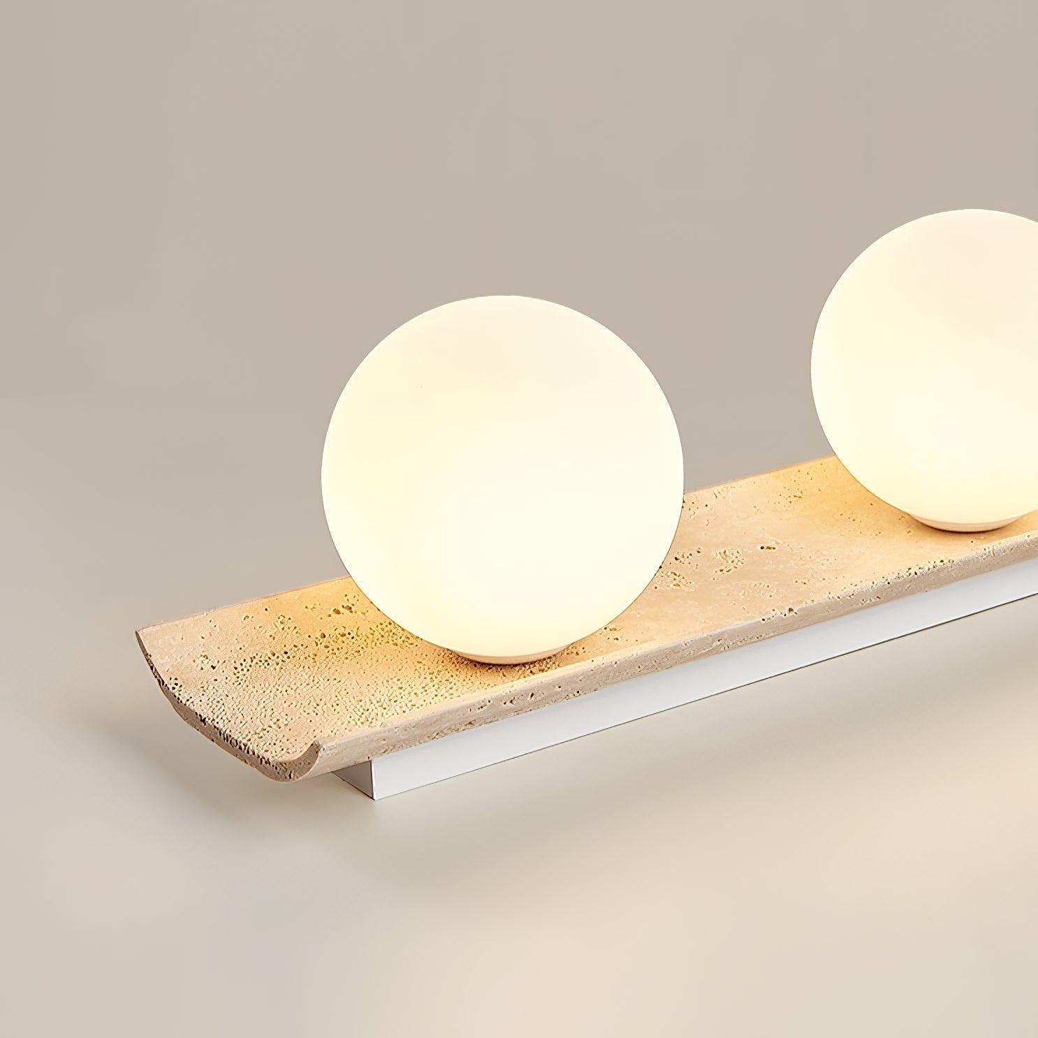 Serenaya Globe Travertine Glass Ceiling Lamp