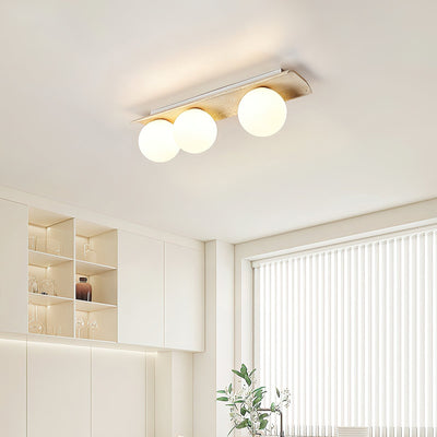 Serenaya Globe Travertine Glass Ceiling Lamp