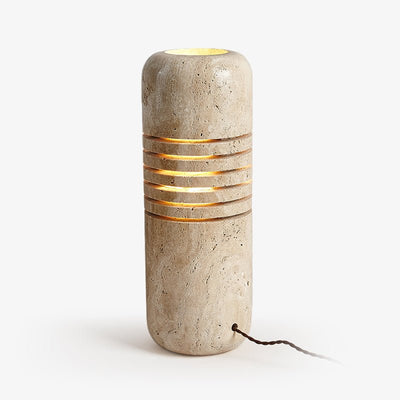 Aursolila Cylindrical Travertine Table Lamp