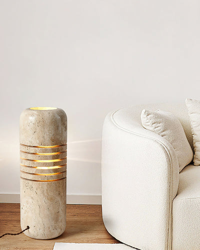 Aursolila Cylindrical Travertine Table Lamp