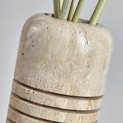 Aursolila Cylindrical Travertine Table Lamp