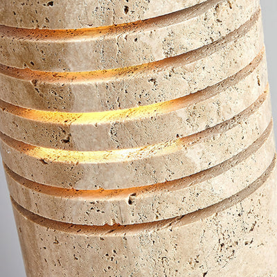 Aursolila Cylindrical Travertine Table Lamp