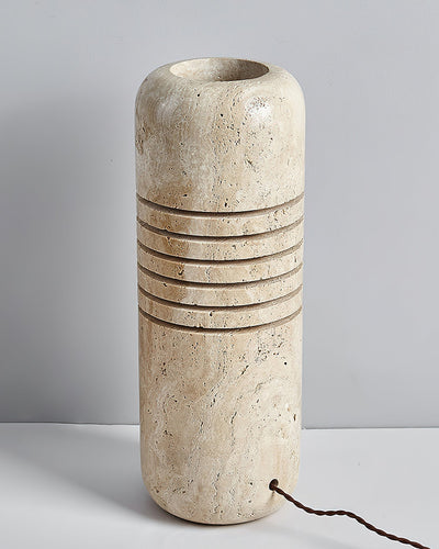 Aursolila Cylindrical Travertine Table Lamp