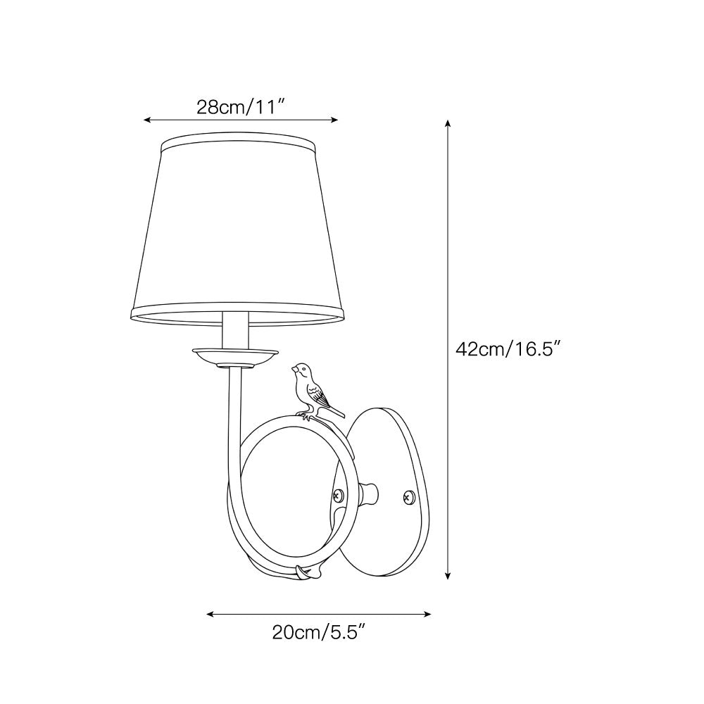 Orvienne Bird Fabric Wall Sconce