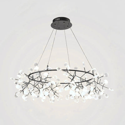 Zesion Chandelier Black Ring Firefly Branch