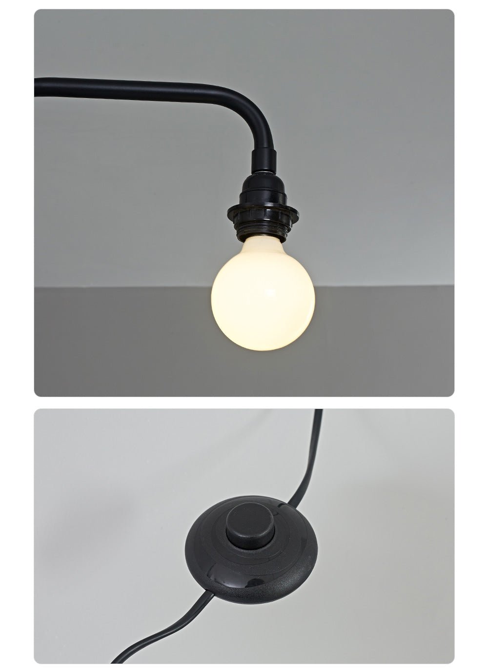 Black Extended Arm Wall Lamp