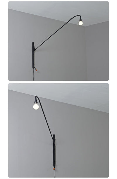 Black Extended Arm Wall Lamp