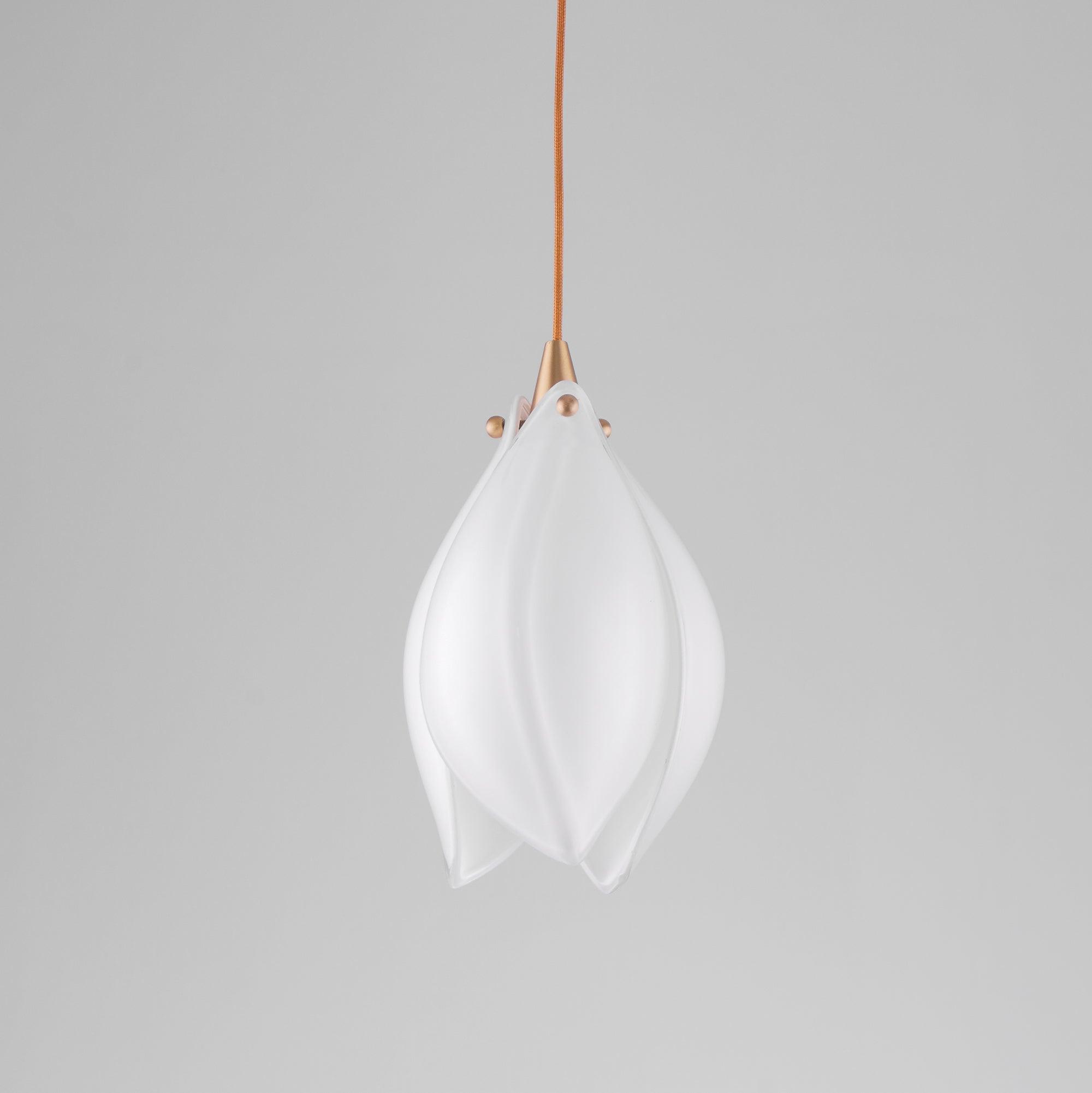 Lustra Pendant Lamp White Floral Ceramic - Neutral Decor