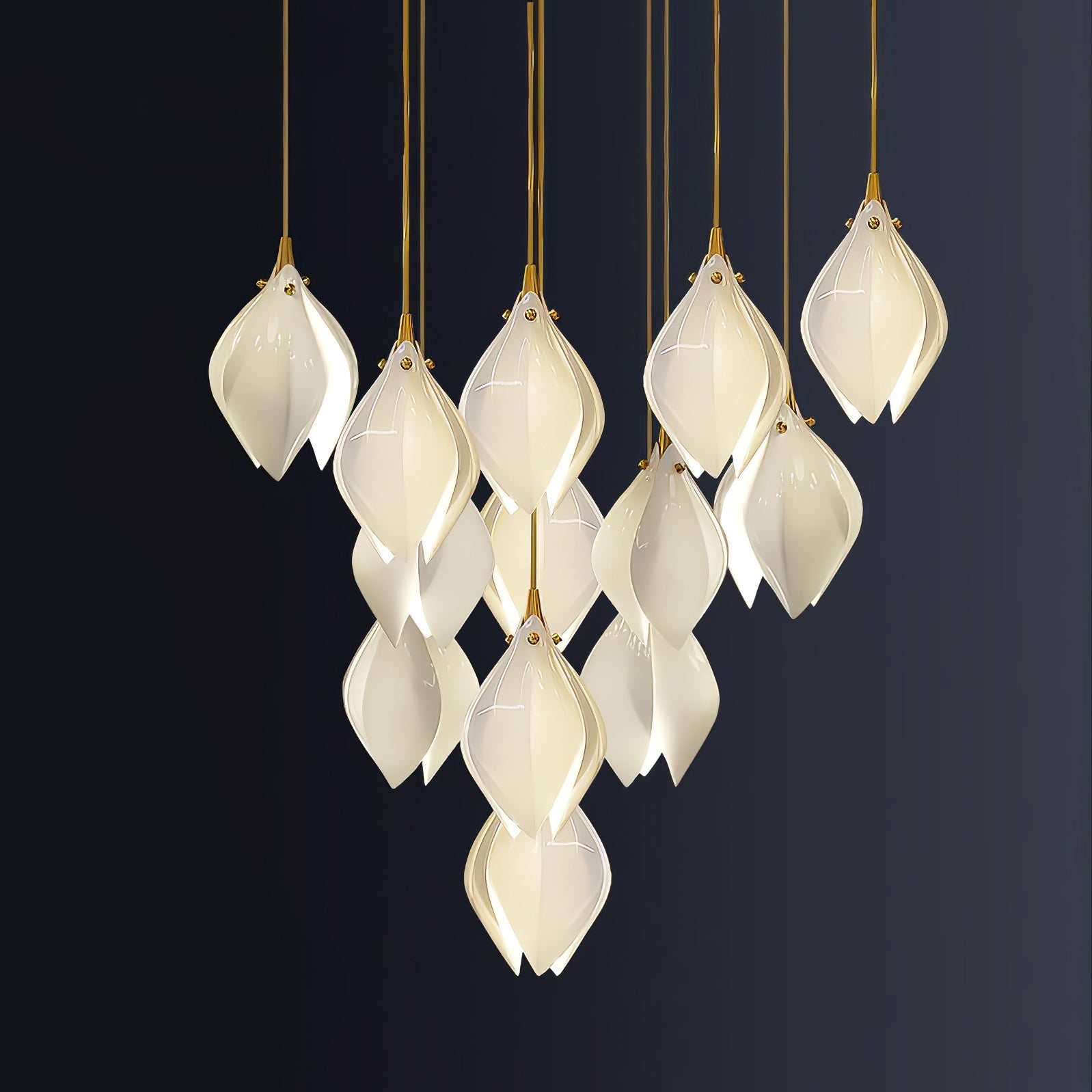 Lustra Pendant Lamp White Floral Ceramic - Neutral Decor