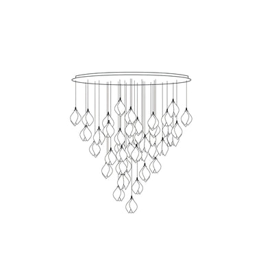 Lustra Pendant Lamp White Floral Ceramic - Neutral Decor