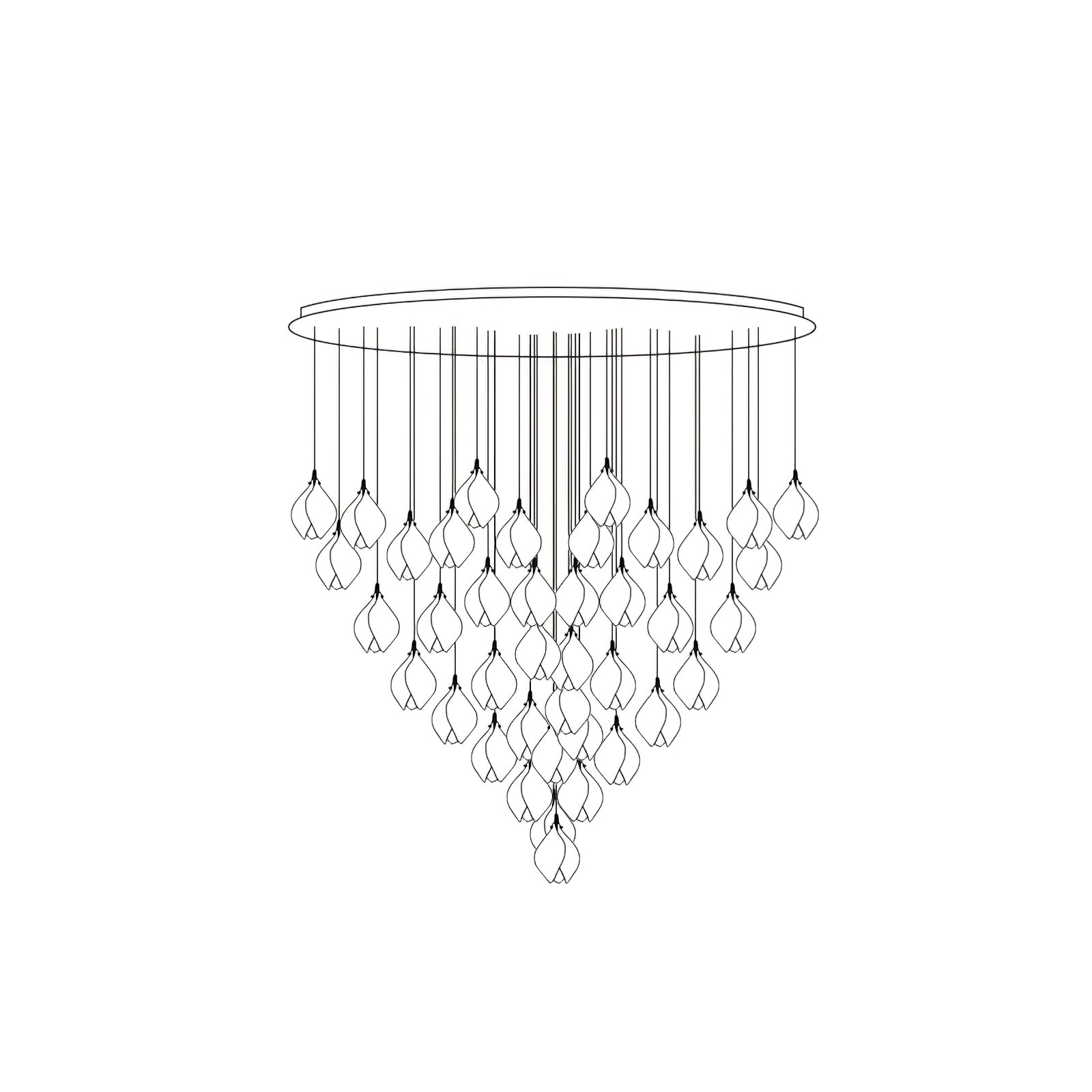 Lustra Pendant Lamp White Floral Ceramic - Neutral Decor