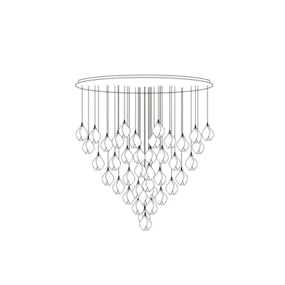 Lustra Pendant Lamp White Floral Ceramic - Neutral Decor