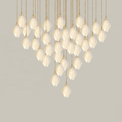 Lustra Pendant Lamp White Floral Ceramic - Neutral Decor