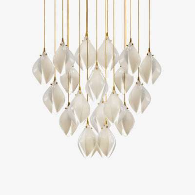 Lustra Pendant Lamp White Floral Ceramic - Neutral Decor