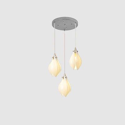Lustra Pendant Lamp White Floral Ceramic - Neutral Decor