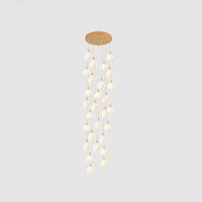Lustra Pendant Lamp White Floral Ceramic - Neutral Decor