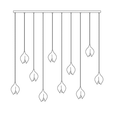 Lustra Pendant Lamp White Floral Ceramic - Neutral Decor