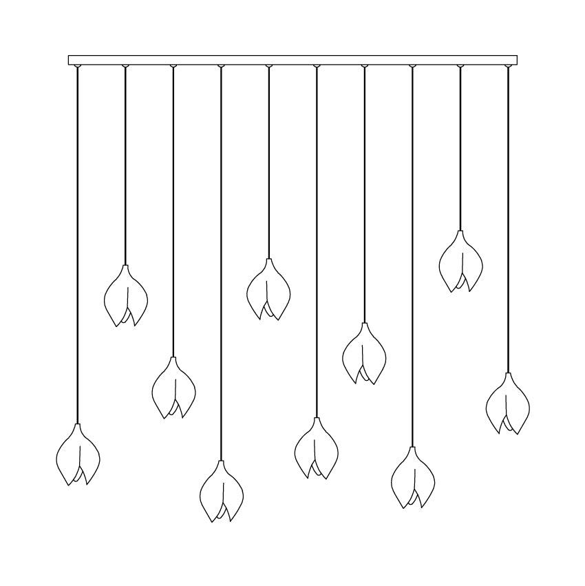 Lustra Pendant Lamp White Floral Ceramic - Neutral Decor