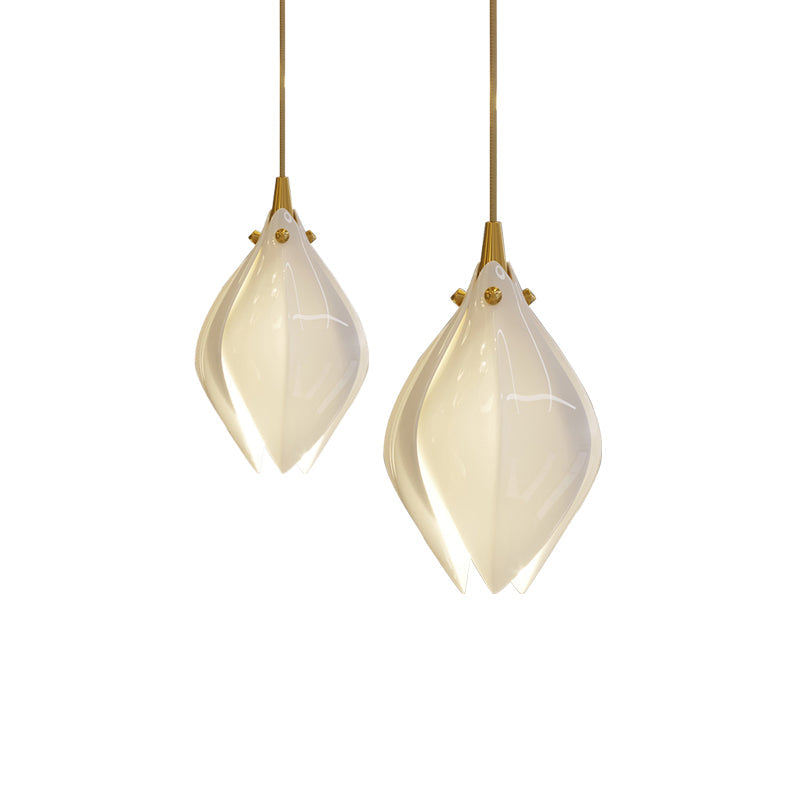 Lustra Pendant Lamp White Floral Ceramic - Neutral Decor