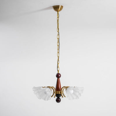 Ilvinan Traditional Elegance Wood Glass Chandelier