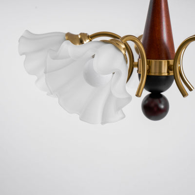 Ilvinan Traditional Elegance Wood Glass Chandelier