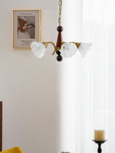 Ilvinan Traditional Elegance Wood Glass Chandelier