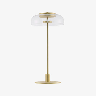 Rinelette Table Lamp Clear Glass Shade Wood Base