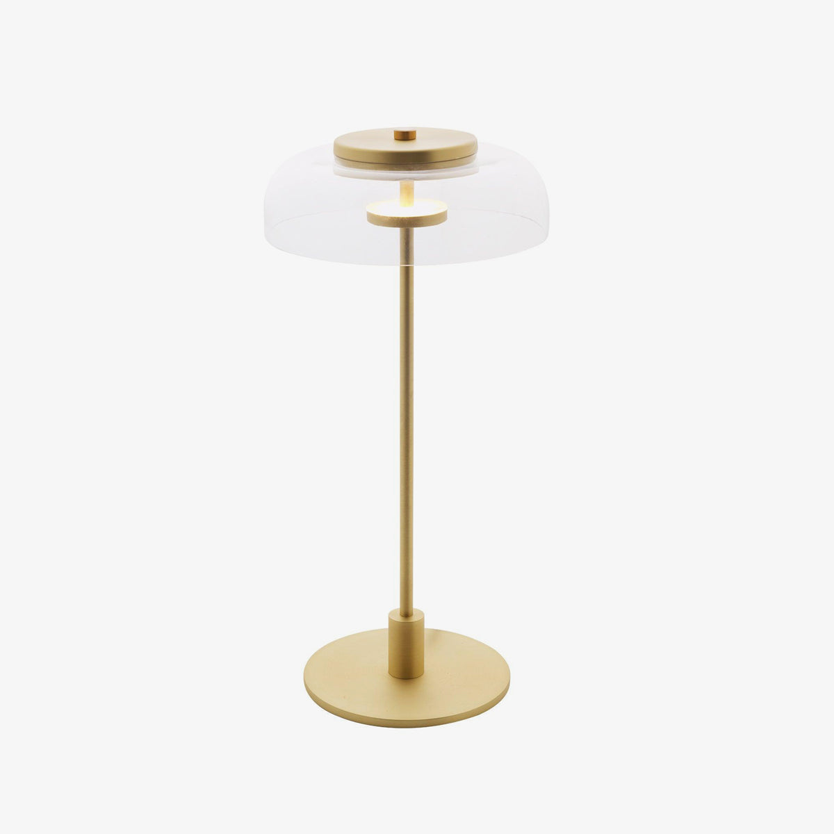 Rinelette Table Lamp Clear Glass Shade Wood Base