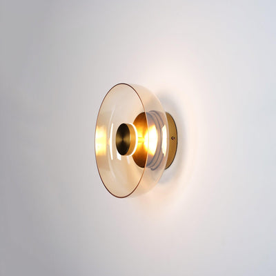 Aether Brass Glass Wall Light