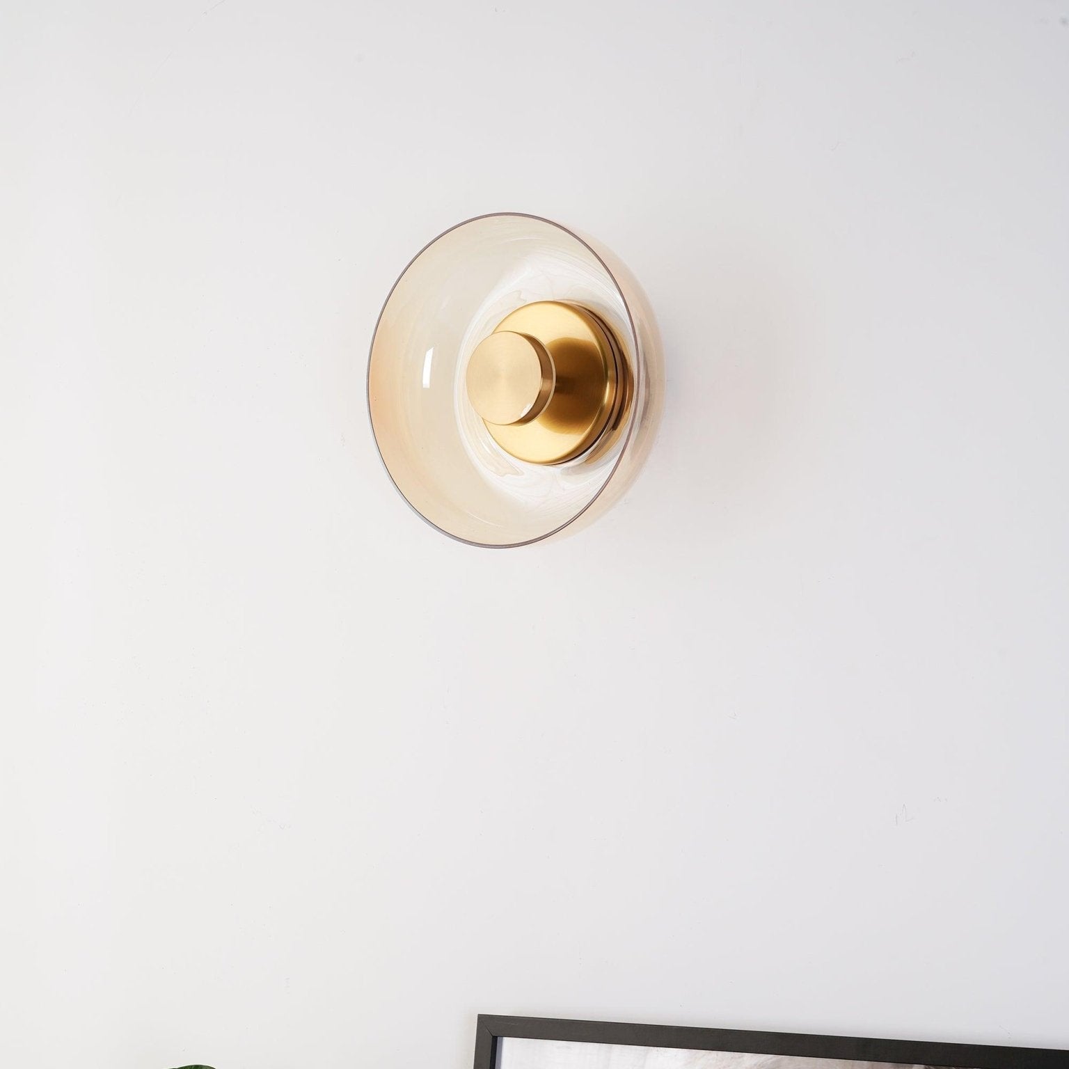 Aether Brass Glass Wall Light