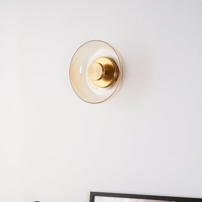 Aether Brass Glass Wall Light