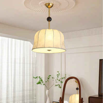 Avnoren Blossom Curve Fabric Wood Pendant Lamp
