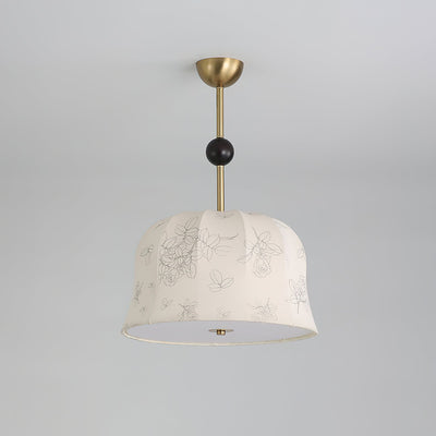 Avnoren Blossom Curve Fabric Wood Pendant Lamp