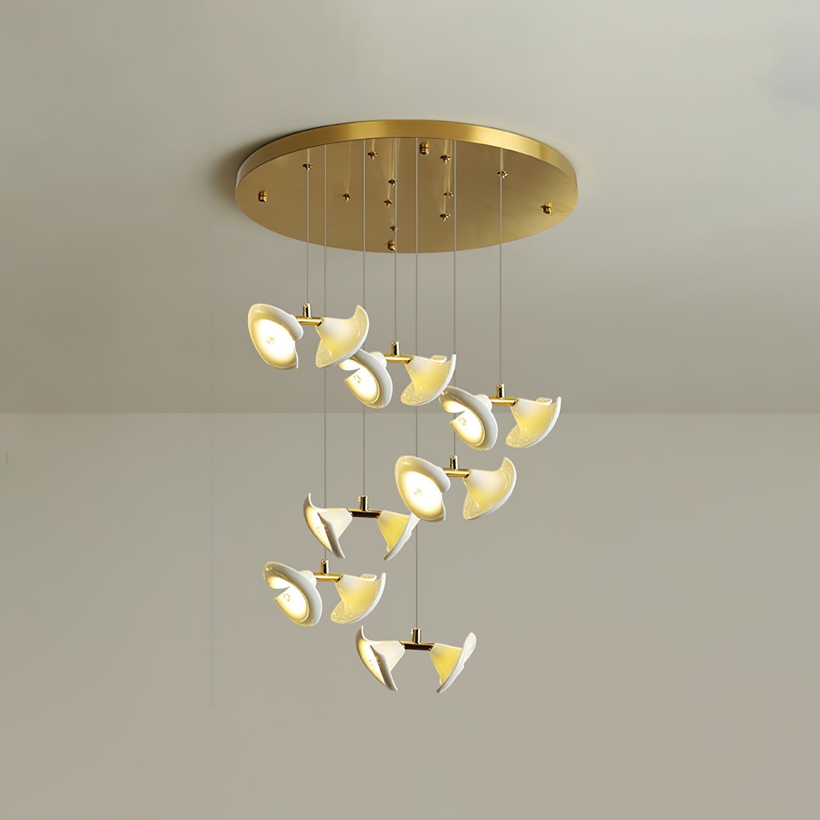 Ernoreth Art Deco Ceramic Chandelier