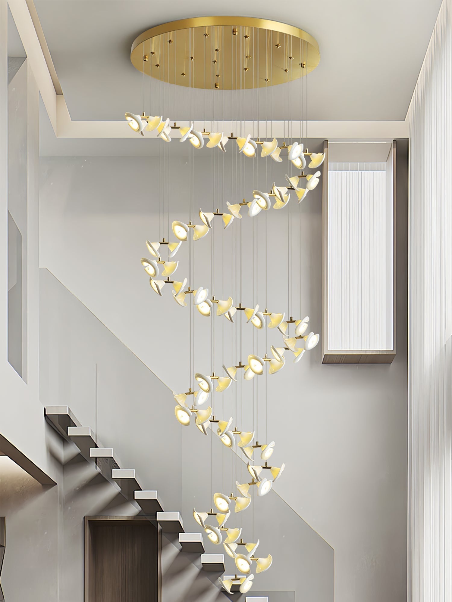 Ernoreth Art Deco Ceramic Chandelier