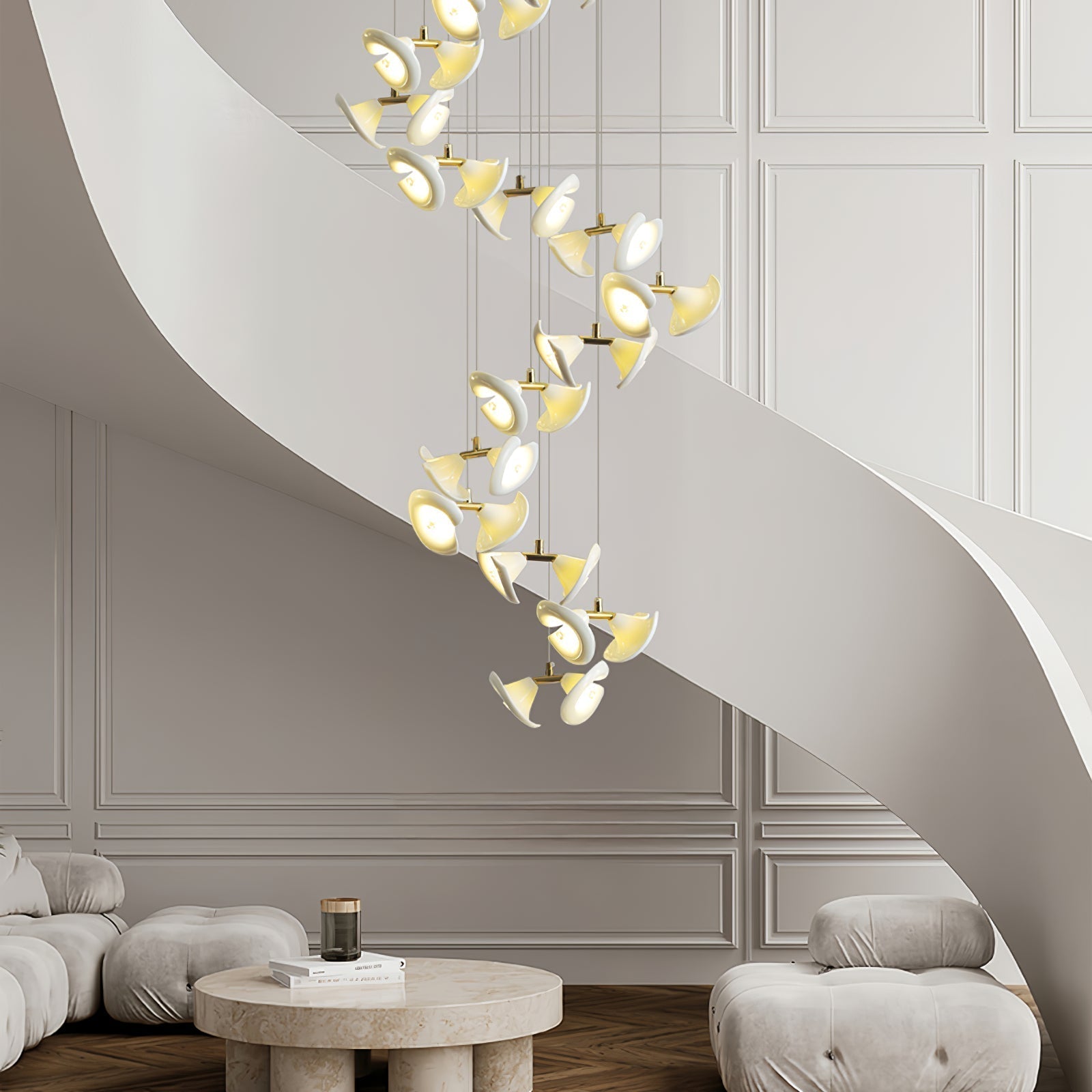 Ernoreth Art Deco Ceramic Chandelier