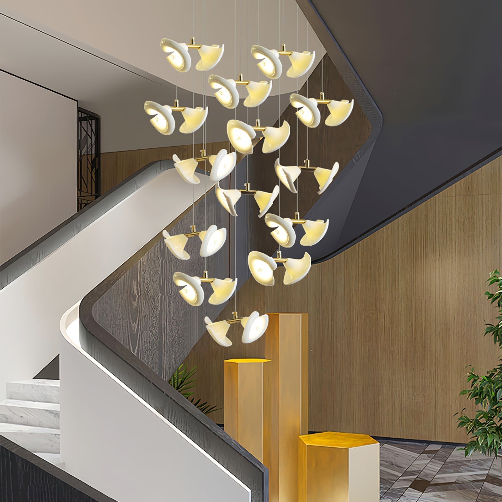 Ernoreth Art Deco Ceramic Chandelier