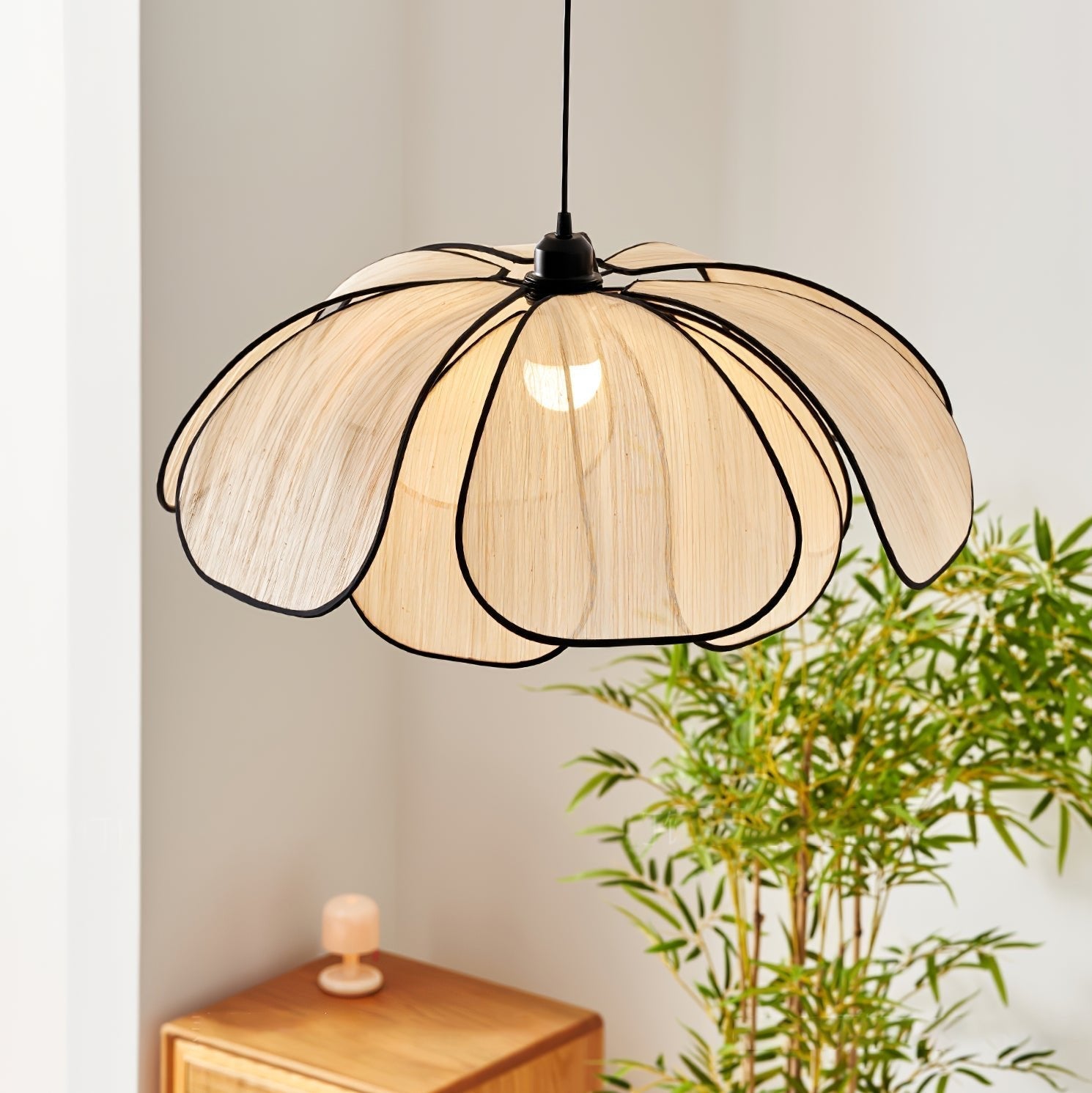 Elthaus Blossom Leaf Fiber Pendant Lamp