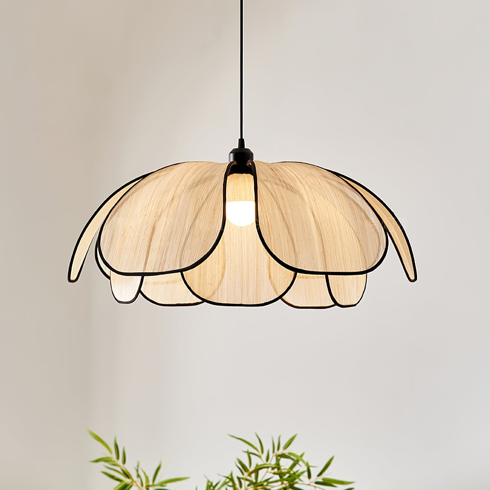 Elthaus Blossom Leaf Fiber Pendant Lamp