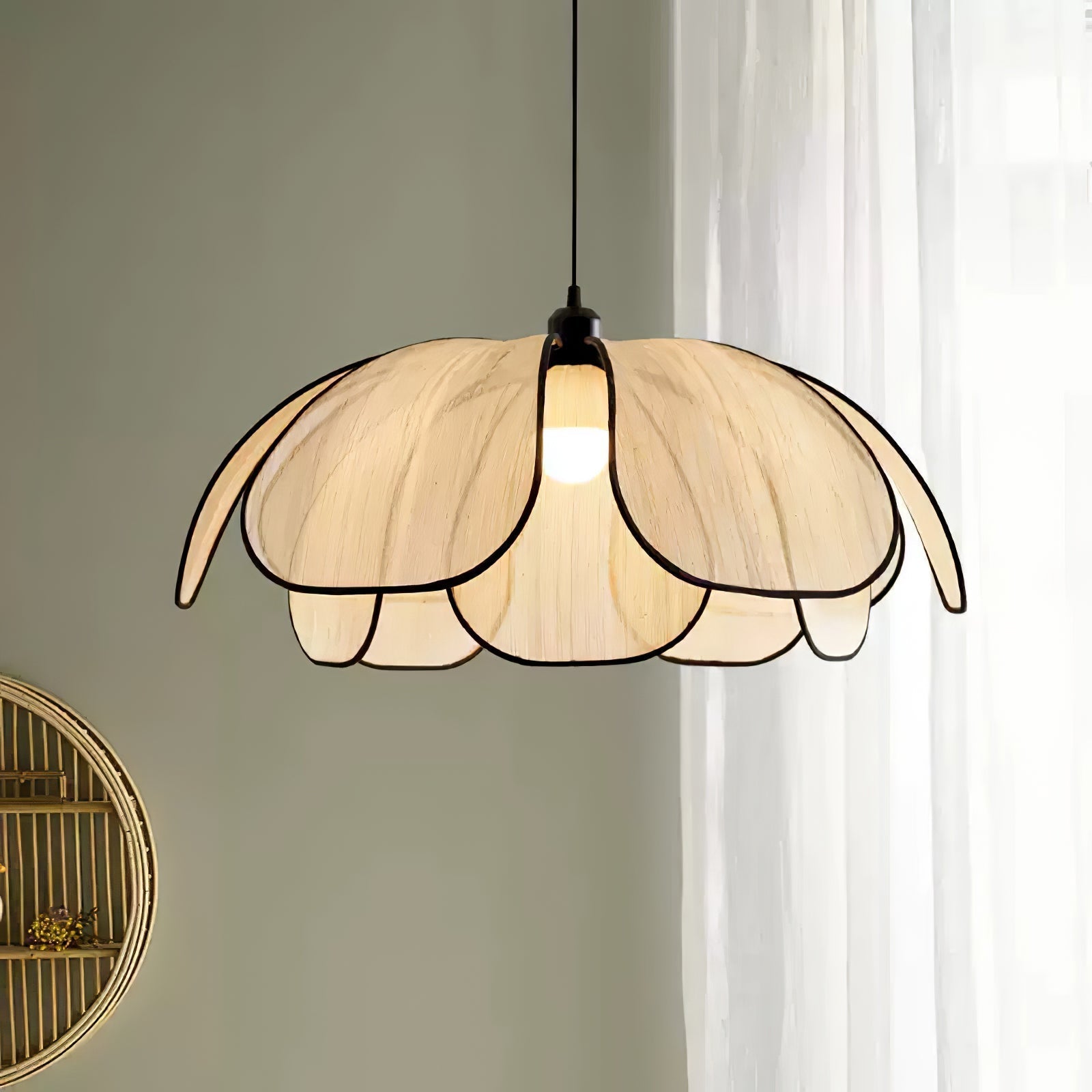 Elthaus Blossom Leaf Fiber Pendant Lamp