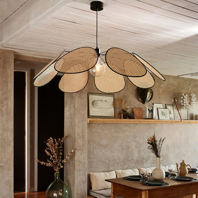 Orvara Blossom Petal Rattan Pendant Lamp