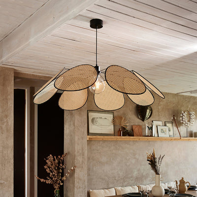 Orvara Blossom Petal Rattan Pendant Lamp