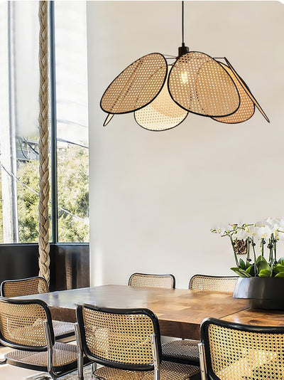 Orvara Blossom Petal Rattan Pendant Lamp