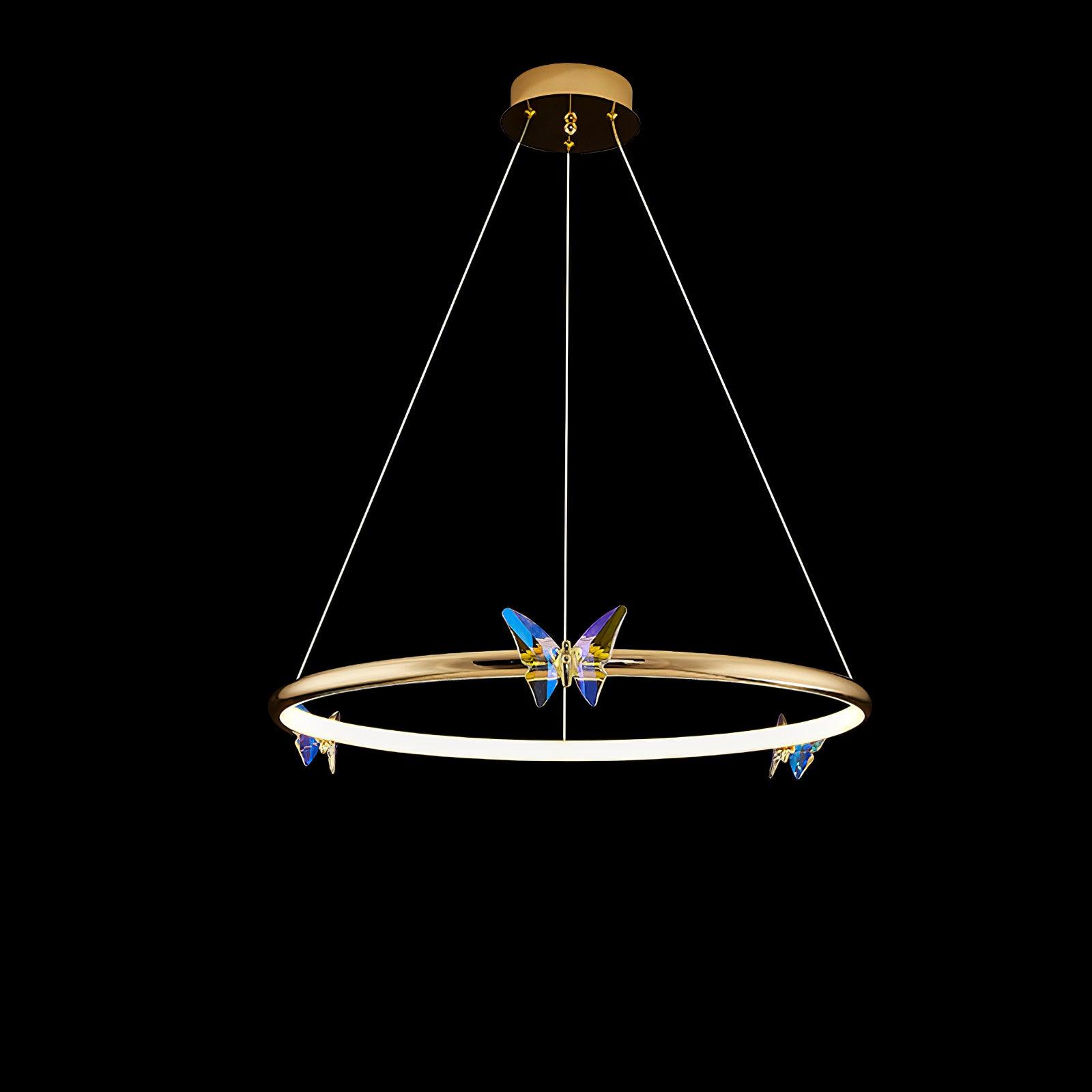 Alen Chandelier Butterfly Crystal Ring Elegant