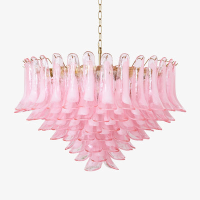 Celaella Chandelier Blush Pink Murano Glass Petals Elegant
