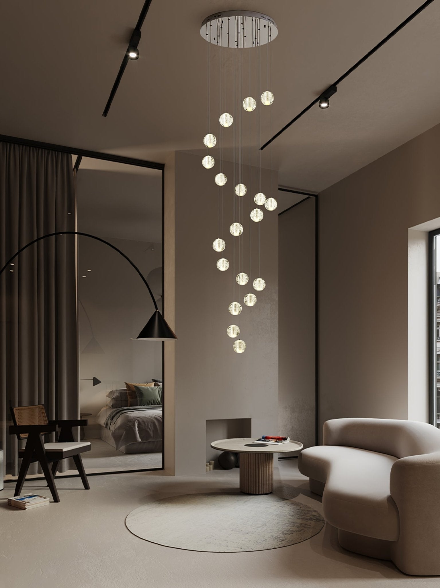Crystal Bubble Cluster Pendant Light
