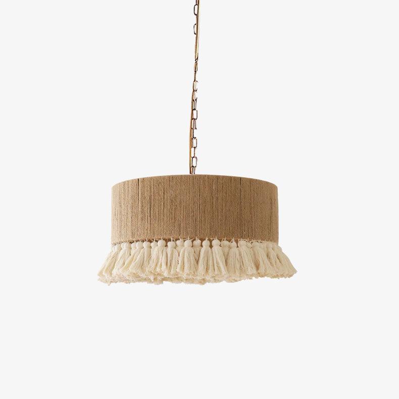 Lustra Pendant Lamp Cotton Tassels for Living Room - Neutral Decor