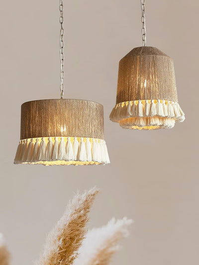 Lustra Pendant Lamp Cotton Tassels for Living Room - Neutral Decor