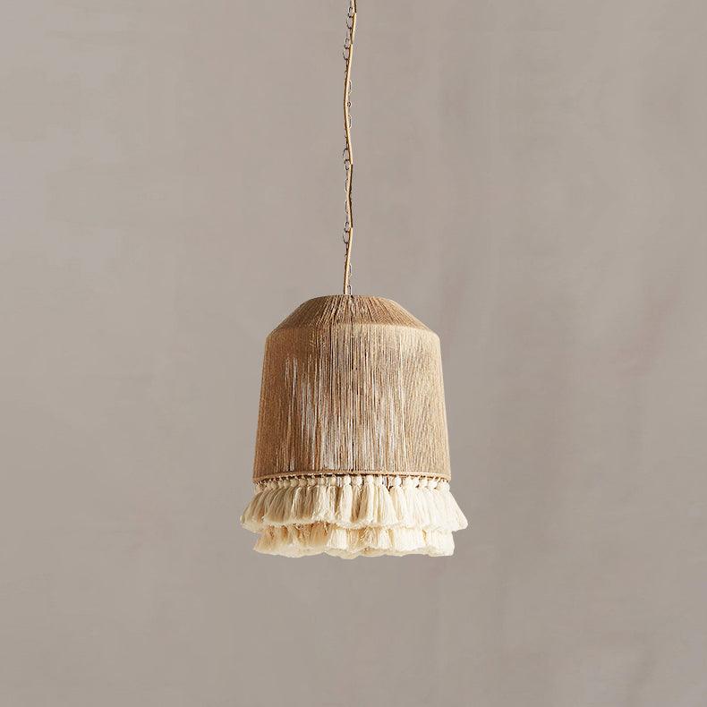 Lustra Pendant Lamp Cotton Tassels for Living Room - Neutral Decor