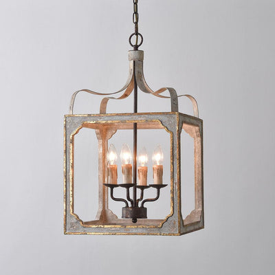 Cirivian Chandelier Rustic Cube Vintage Frame